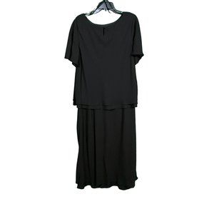 Virgo Shift Tunic Modest Event Black Layered Sheer Dress‎ Size 14 Large